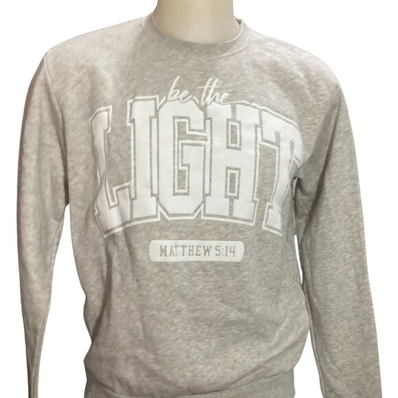 Be The Light Heather Gray Sweatshirt - Picture 1 of 6